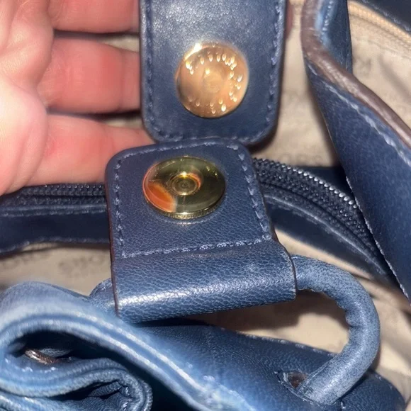 Michael Kors Navy Blue Leather Tote Bag - Picture 10 of 10